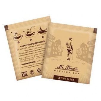 Чай пакетированный черный цейлон Mr.Brown в индивид. упаковке 2 гр., коробка 300 шт